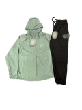 Green and Black Windbreaker Set
