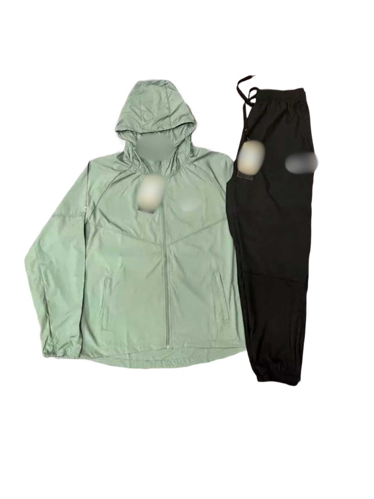 Green and Black Windbreaker Set